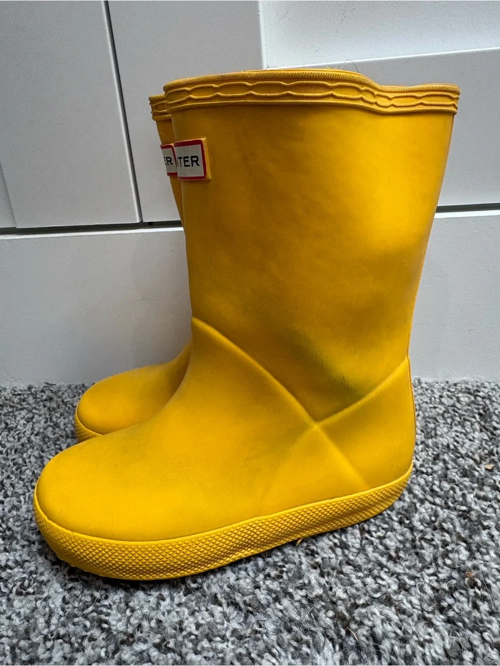 Hunter Waterproof Yellow Pull On Rain Boots- Toddler Size 7c